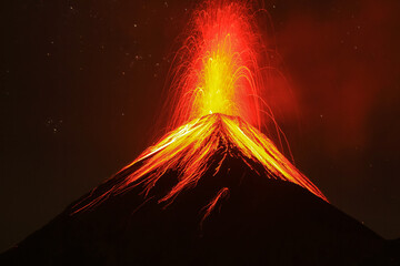 Erupting Volcán Fuego, Guatemala