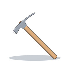 Brick hammer vector illustration with chisel edge and flat head, ideal for masonry, stonework, construction, demolition, shaping, and breaking bricks in professional or DIY building projects.