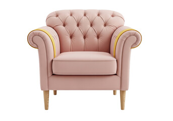 Elegant tufted pink armchair for a luxurious and comfortable living space