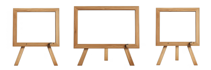 Wooden framed blank boards for presentations, advertising, or art displays, detailed object