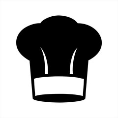 Black chef hat icon isolated on transparent background
