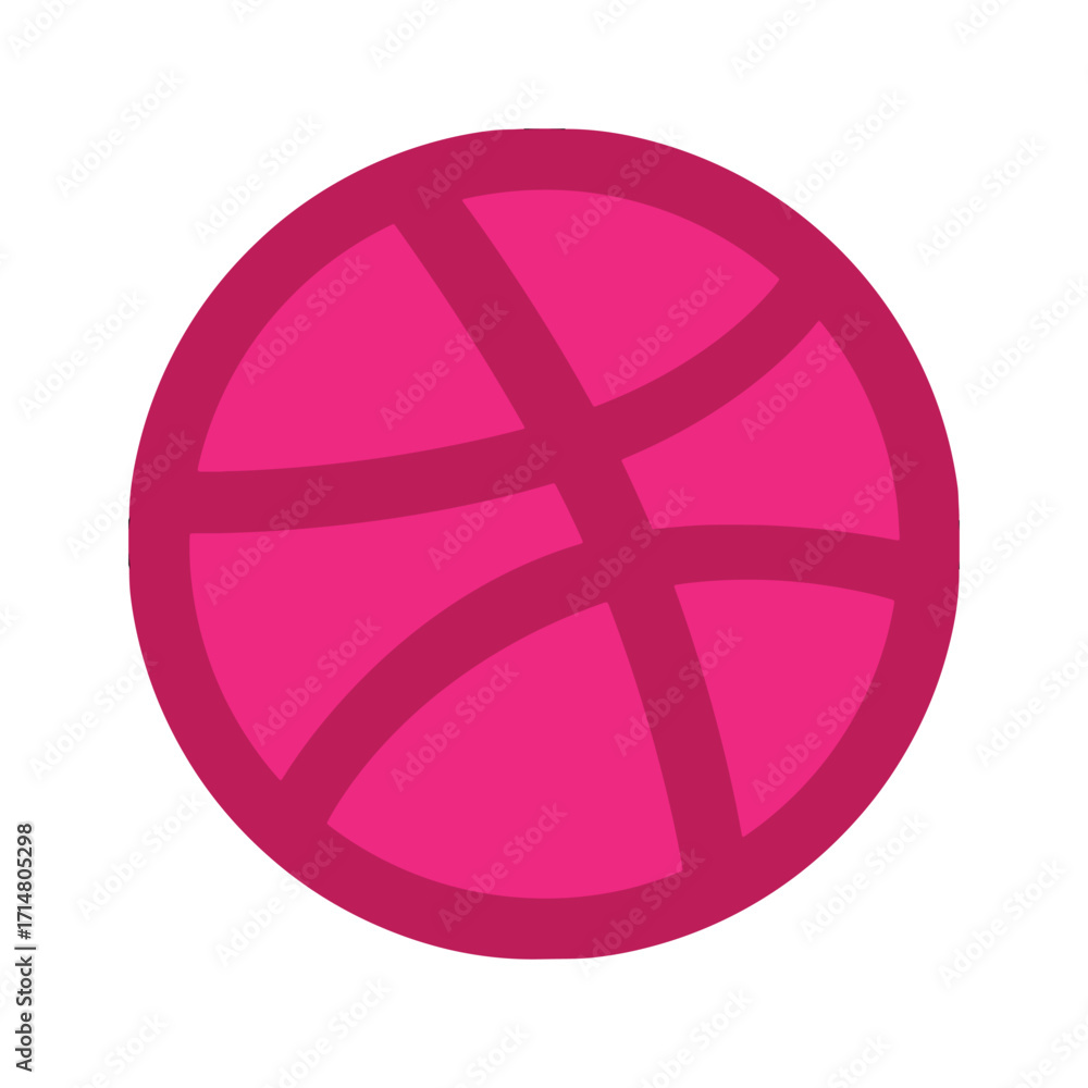 Aufkleber a pink circular graphic with intersecting lines forming a stylized globe on a white background desig