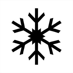Black snowflake icon isolated on transparent background