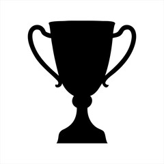 Black silhouette of a trophy cup isolated on transparent background