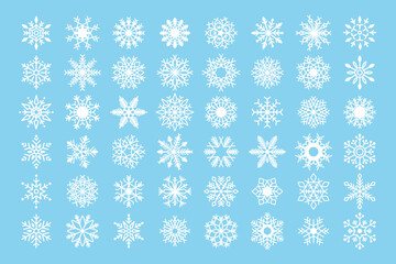 Snowflake Vector Set – Collection of Winter and Christmas Snowflake Icons