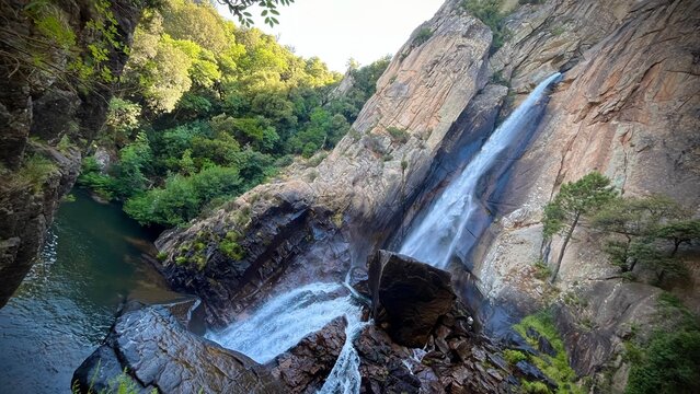 Corsica waterfall in the forest