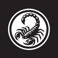 black and white scorpion vector logo