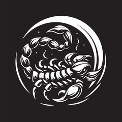 black and white scorpion vector logo