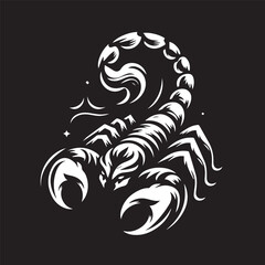 black and white scorpion vector logo