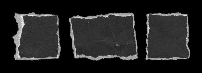 paper collage square scraps for dark theme layouts, black background
