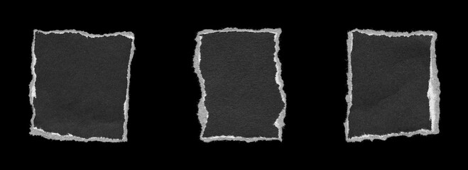 paper collage square scraps for dark theme layouts, black background
