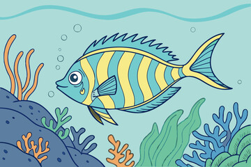 Naklejka premium fish in the sea
