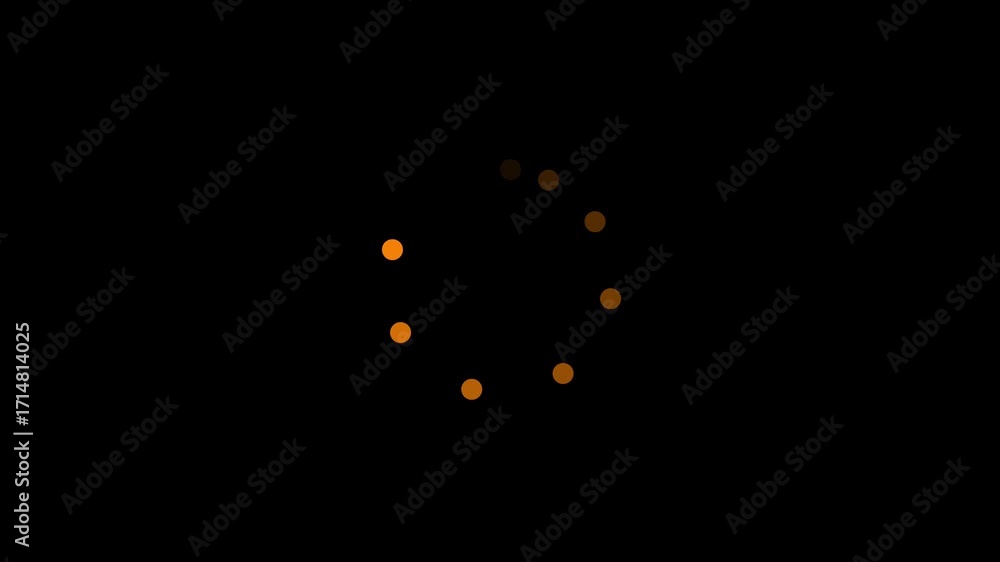 Poster abstract glowing yellow dots forming a circular loading indicator