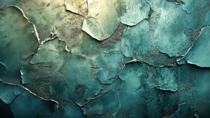 Teal Cracked Paint Texture Background. - Powered by Adobe