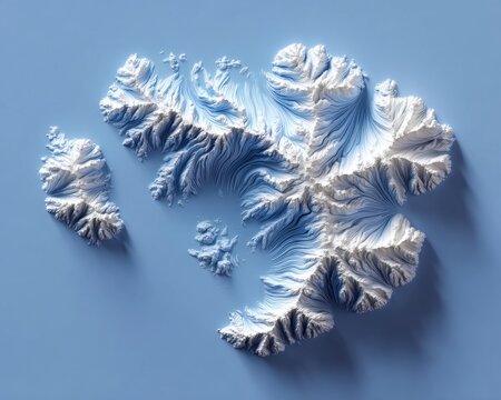 Digital Topographic Map Representation of Iceland