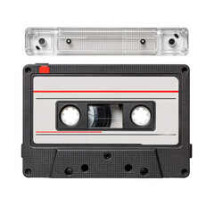 Vintage Cassette Tape Isolated on Transparent Background