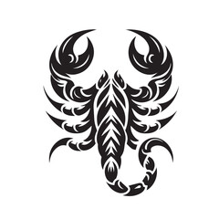 black and white scorpion vector logo