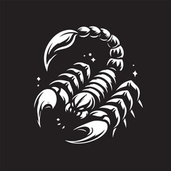 black and white scorpion vector logo