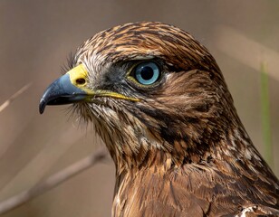 Naklejka premium Close-up of a hawk's head