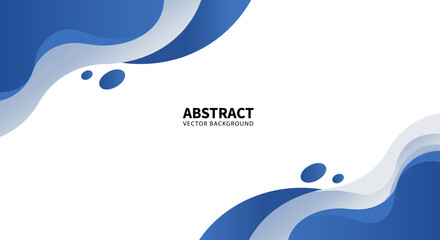 Blue and White Curve Abstract Vector Background