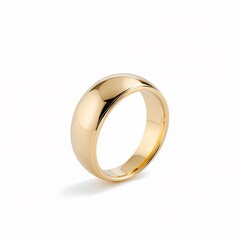 Gold wedding ring isolated on pure white background