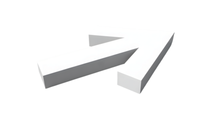 A simple white arrow pointing towards the upper right corner on a solid black background image view