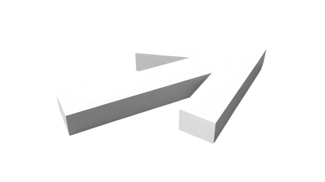 A simple white arrow pointing towards the upper right corner on a solid black background image view