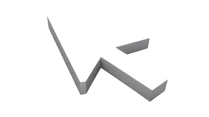 Isolated white arrow cursor pointing up and to the right on a black background in a three d render