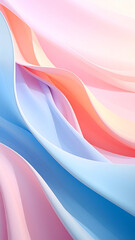 Abstract fluid, pastel, flowing shapes: Abstract pastel shape flow making viewer feel calm and peaceful through its smoothness and tides forming motion minima