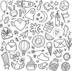 seamless pattern with doodle elements