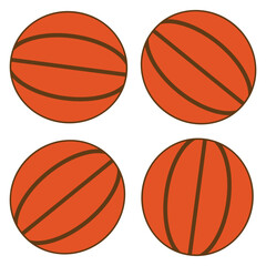 Basketball icon. Basketball sports equipment on white  background. basketball symbols in different views. Vector illustration.eps10 