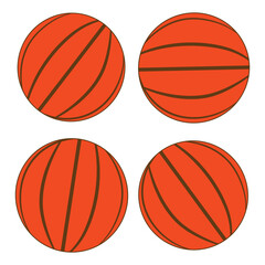Basketball icon. Basketball sports equipment on white  background. basketball symbols in different views. Vector illustration.eps10 
