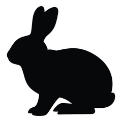 A dark shape of a bunny rabbit in a striking silhouette