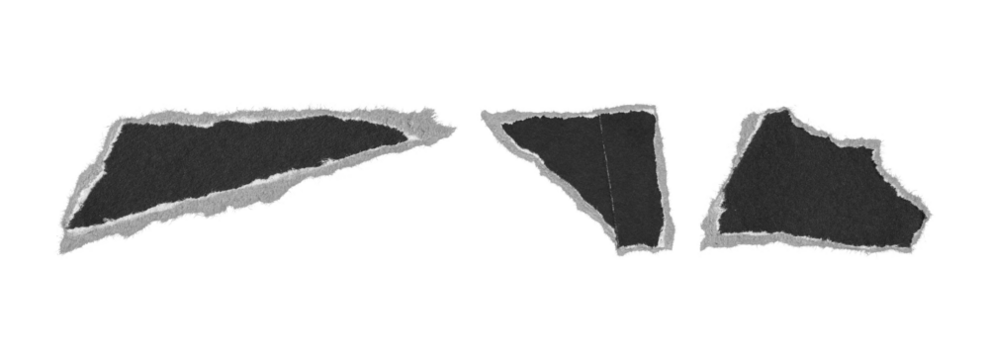 paper collage torn shapes collection for design overlays, transparent png
