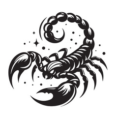 black and white scorpion vector logo