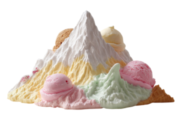 Colorful Ice Cream Cone Mountain – Surreal Dessert Concept