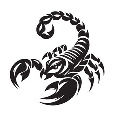 black and white scorpion vector logo