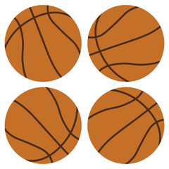 Basketball icon. Basketball sports equipment on white  background. basketball symbols in different views. Vector illustration.eps10 
