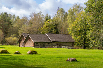 rural landscape with a barn