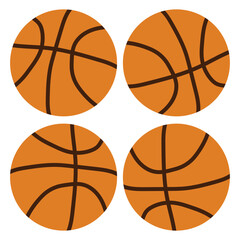 Basketball icon. Basketball sports equipment on white  background. basketball symbols in different views. Vector illustration.eps10 