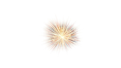 Vibrant fireworks burst celebration element set on transparent background isolated on white backgrou