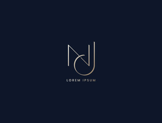 nJ letter minimal logo design, jn lettermark, nj fashion brand logo