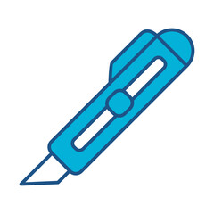 Fototapeta premium Cutter Icon In Blue Monochrome Flat Design, Vector Illustration
