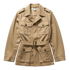 3d safari jacket isolated on transparent background