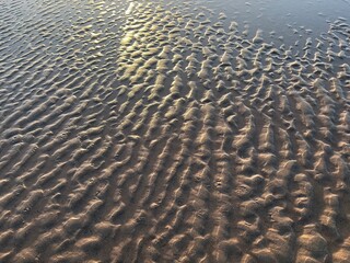 Rippled sand on a beach