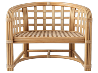 A rattan chair isolated on transparent background
