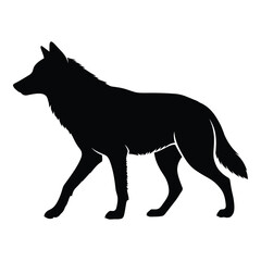 A striking wolf profile stands out with a dark bold silhouette