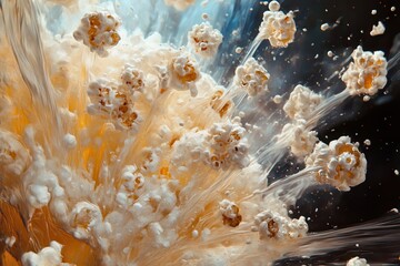 widescreen of popcorn, widescreen view of a large bowl filled with fluffy, buttery popcorn