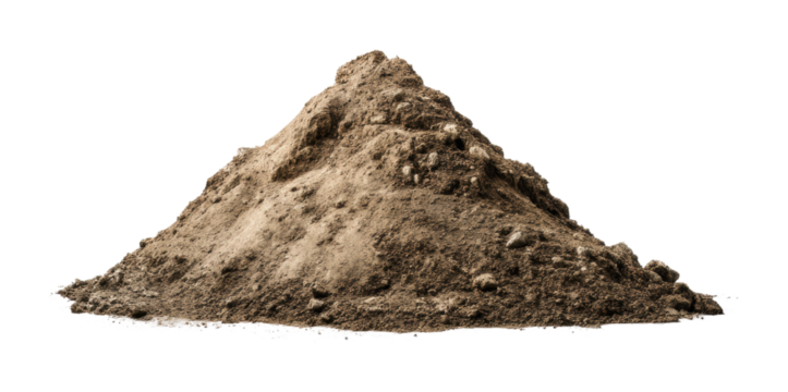 Construction action soil mound building site earth PNG, isolated on transparent background