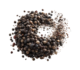 Spicy black pepper grains kitchen food PNG, isolated on transparent background